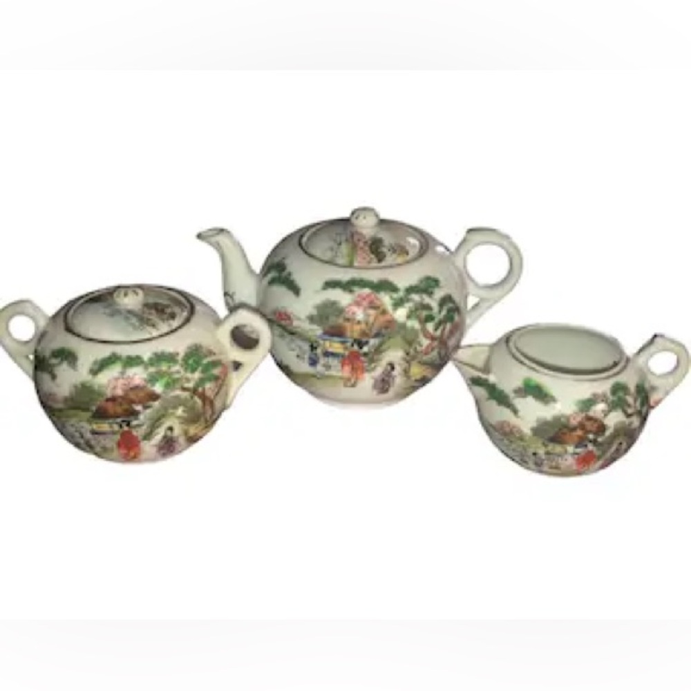 Vintage Japanese Kutani Tea Set (3 pieces)